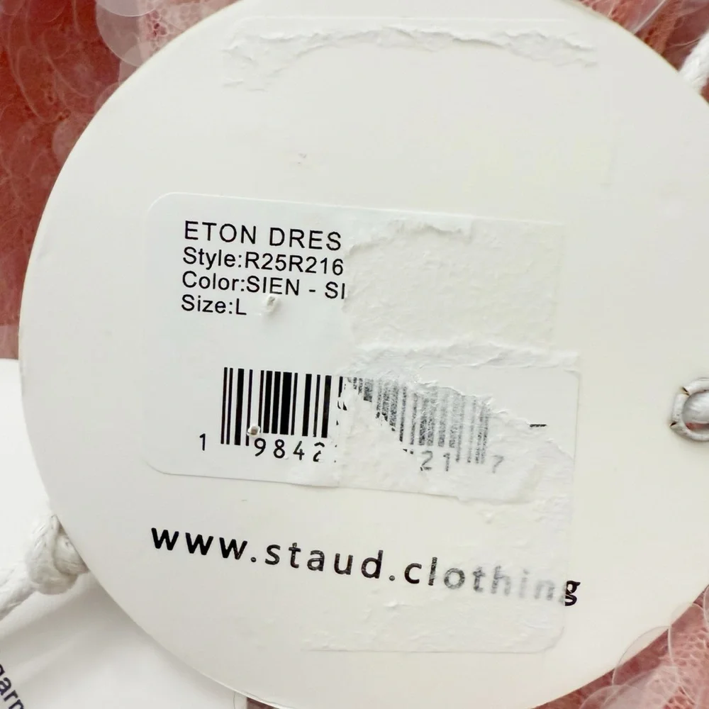 NWT STAUD Eton Sequined Tulle Pink Mini Dress Sz L - Picture 15 of 16